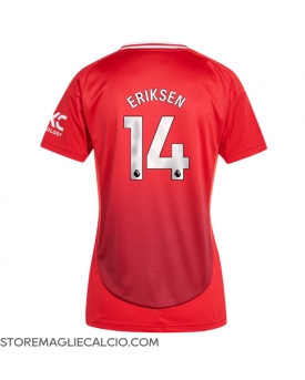 Manchester United Christian Eriksen #14 Maglia Gara Casa Repliche 2024-25 Donna Maniche Corte